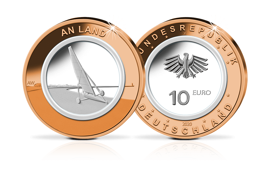 10-Euro-Münze 2020 An Land mit Polymer-Ring in PP