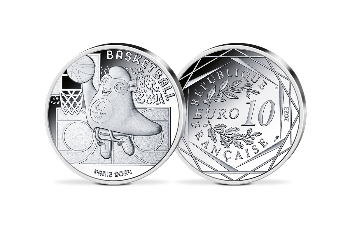 10-Euro-Silbermünze Frankreich - Basketball