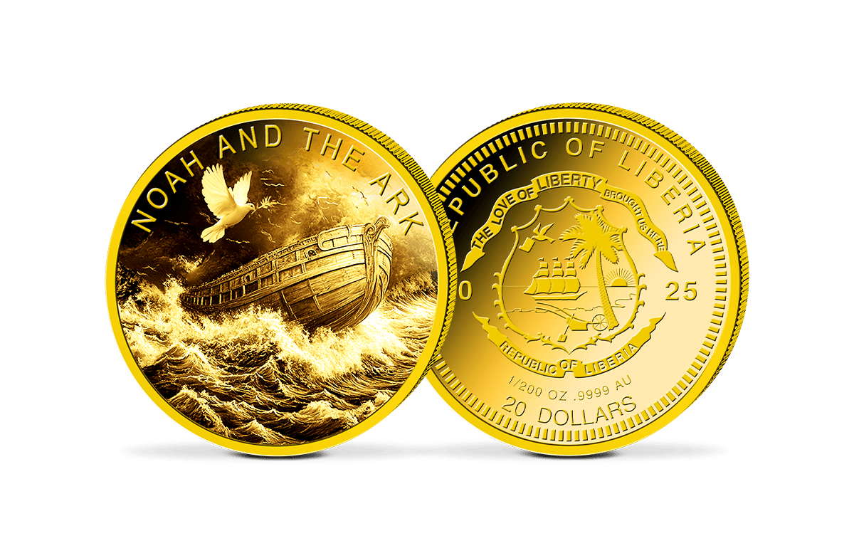 Goldmünze Noah und die Arche