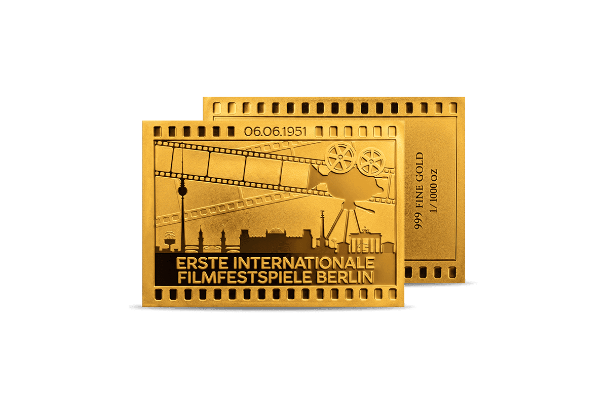 Gold-Münzbarren Erste internationale Filmfestspiele Berlin
