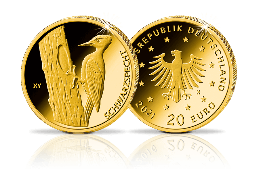 20-Euro-Goldmünze 2021 Schwarzspecht 20-Euro-Goldmünze 2021 Schwarzspecht