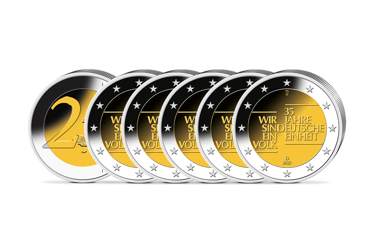 2-Euro-Gedenkmünzen-Satz 35 Jahre Deutsche Jubiläum Einheit 2-Euro-Gedenkmünzen-Satz 35 Jahre Deutsche Jubiläum Einheit
