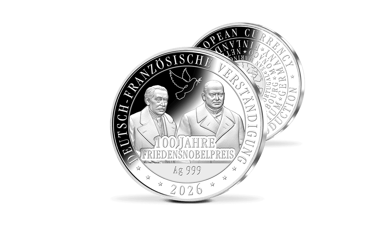 Silber-Gedenkprägung 100 Jahre Friedensnobelpreis deutsch-französische Verständigung