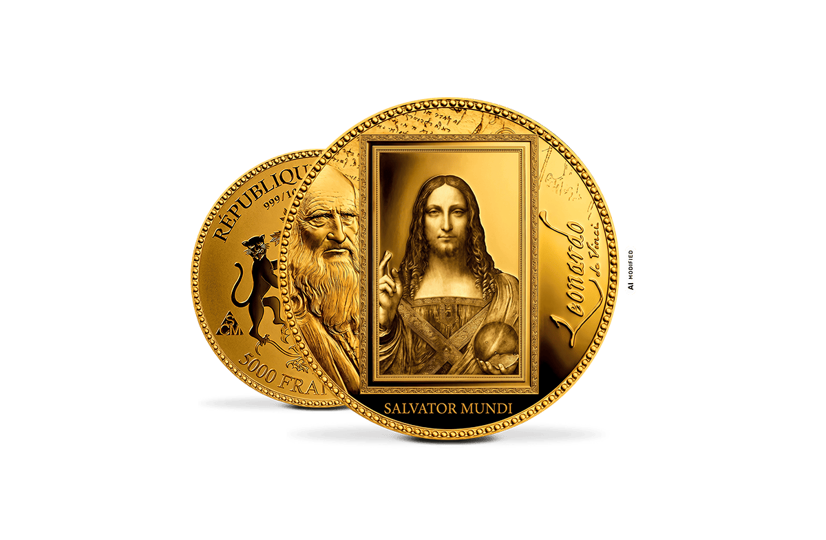Goldmünze Salvator Mundi