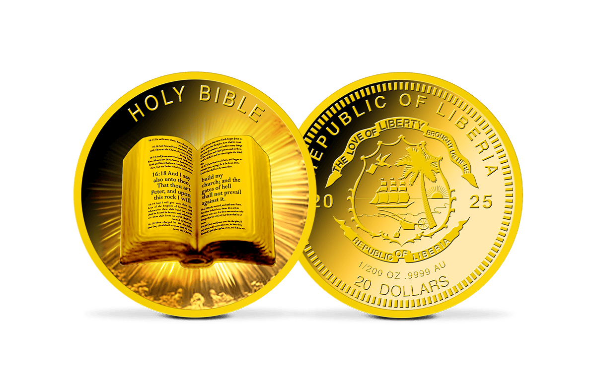 Dollar-Goldmünze Bibel