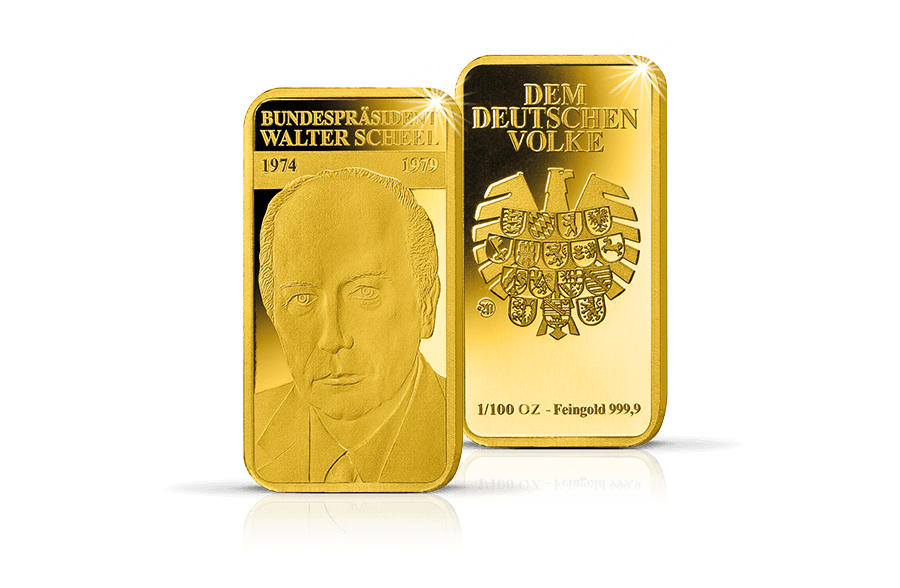 Goldbarren − Bundespräsident Walter Scheel Goldbarren − Bundespräsident Walter Scheel