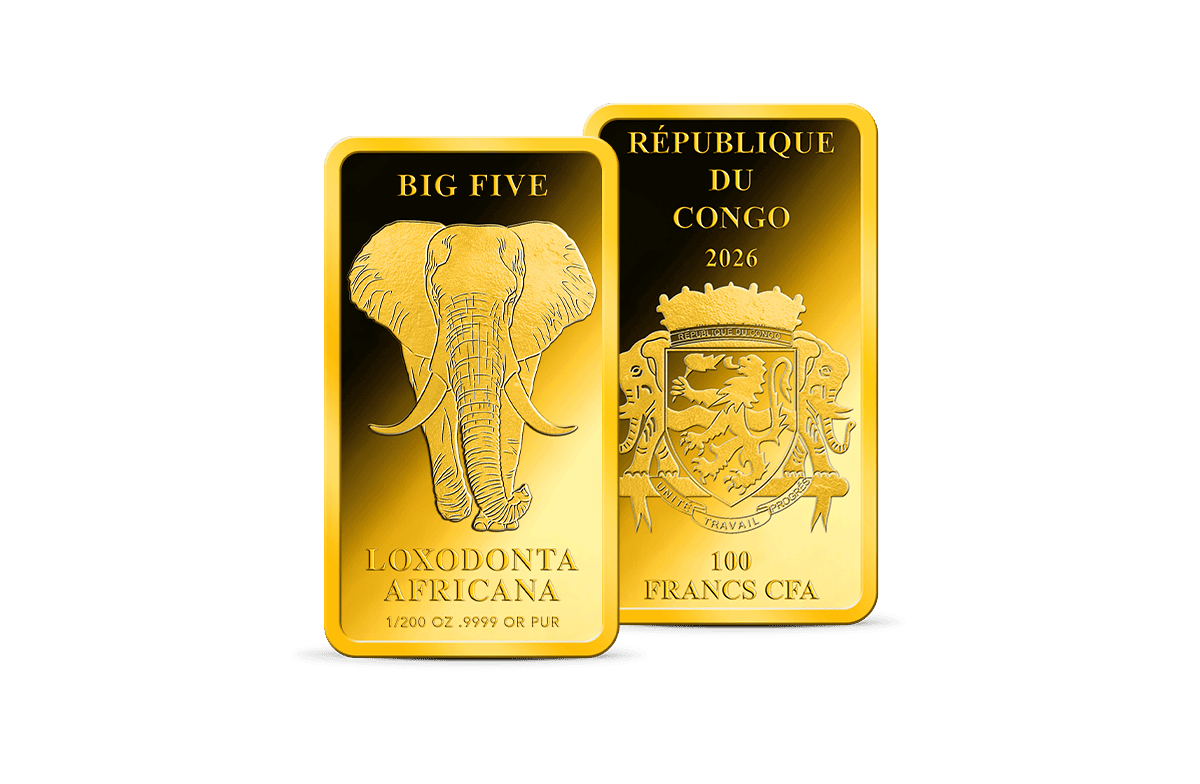 Gold-Münzbarren Big Five Elefant