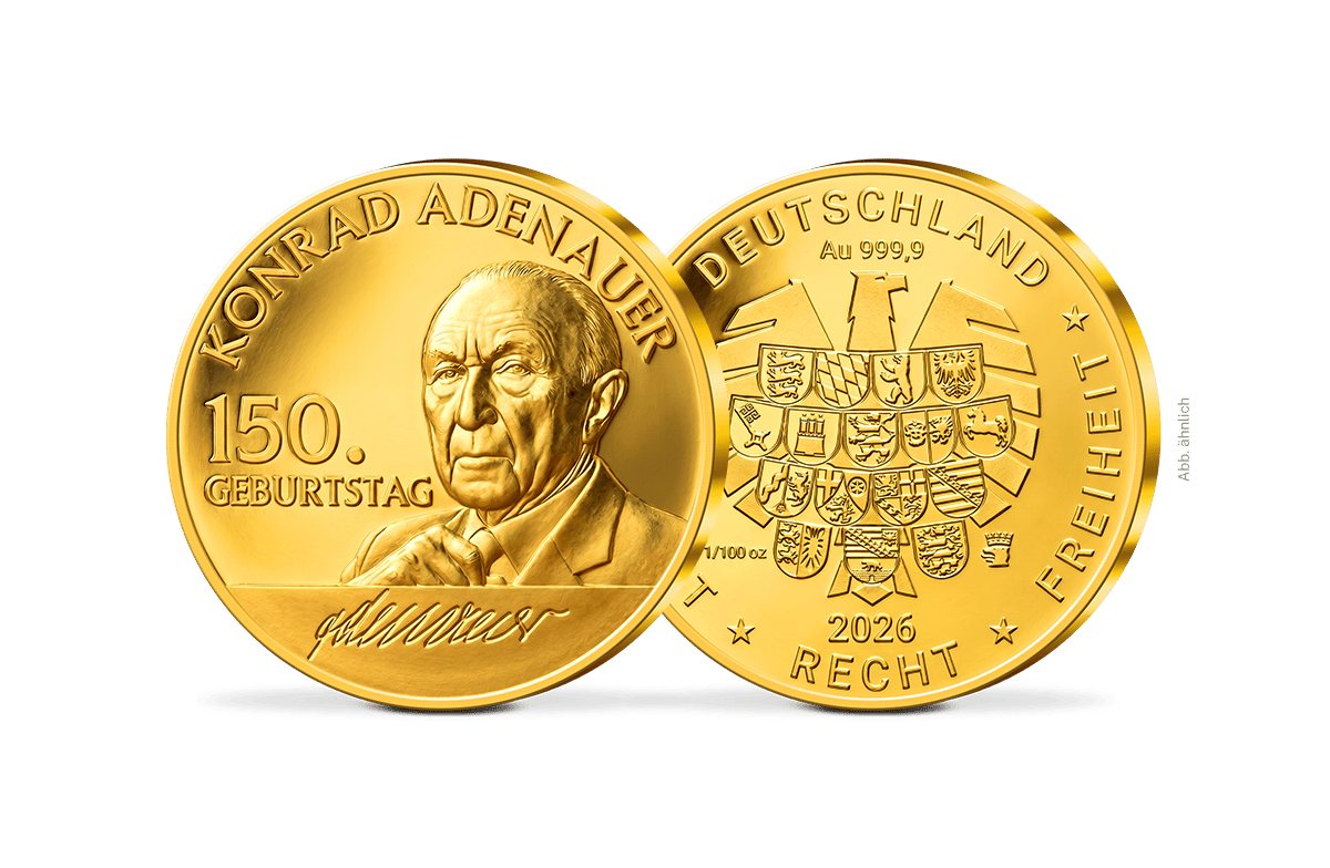 Gold-Gedenkprägung Konrad Adenauer