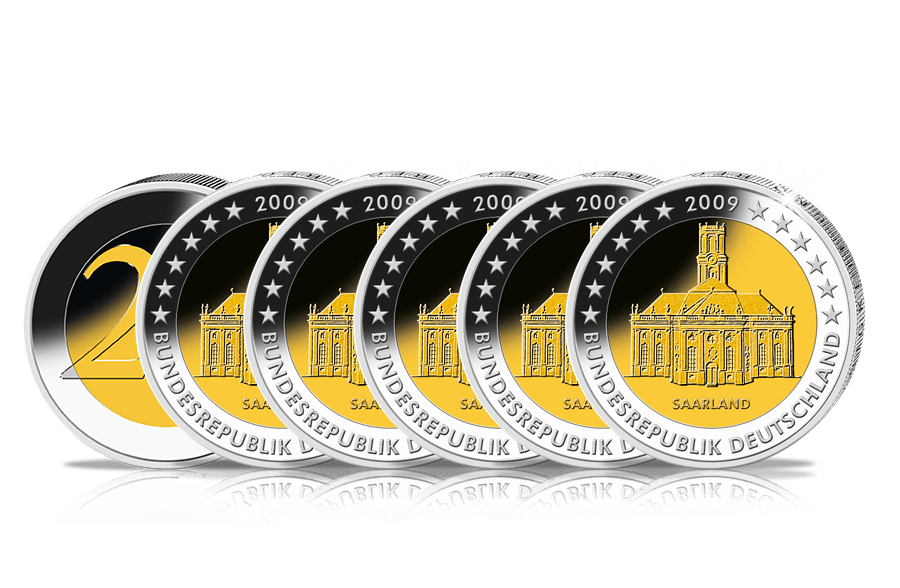 2-Euro-Münz-Komplett-Satz 2009: Saarland 2-Euro-Münz-Komplett-Satz 2009: Saarland