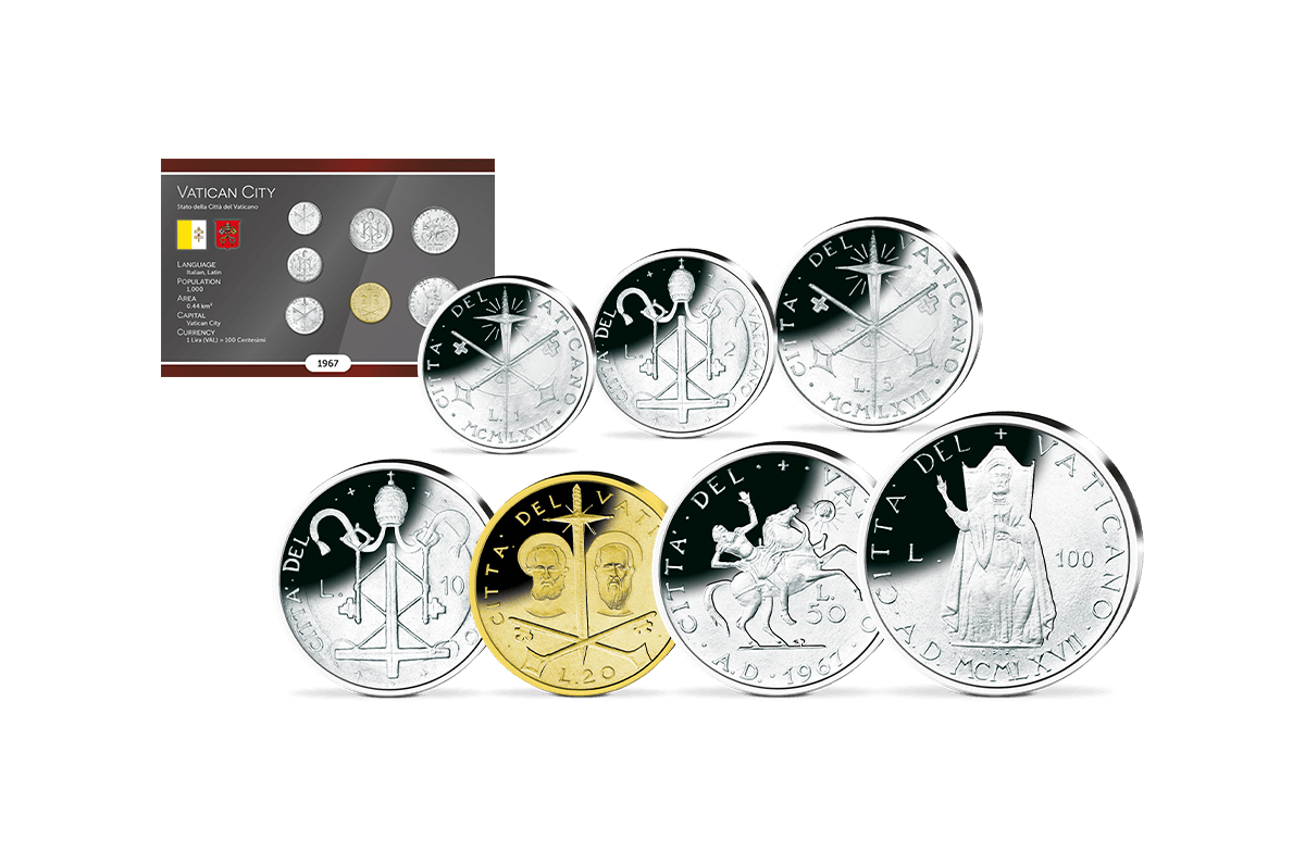 Kursmünzensatz Vatikan - Paul VI. 1967