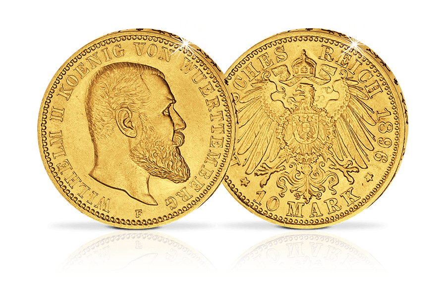 10 Gold-Mark Wilhelm II. König von Württemberg 10 Gold-Mark Wilhelm II. König von Württemberg