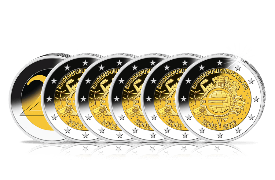 2-Euro-Münz-Komplett-Satz 2012: 10 Jahre Euro-Bargeld 2-Euro-Münz-Komplett-Satz 2012: 10 Jahre Euro-Bargeld
