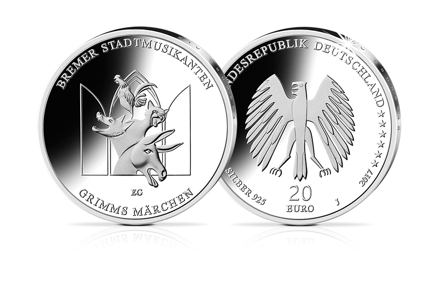 20-Euro-Münze Bremer Stadtmusikanten 20-Euro-Münze Bremer Stadtmusikanten