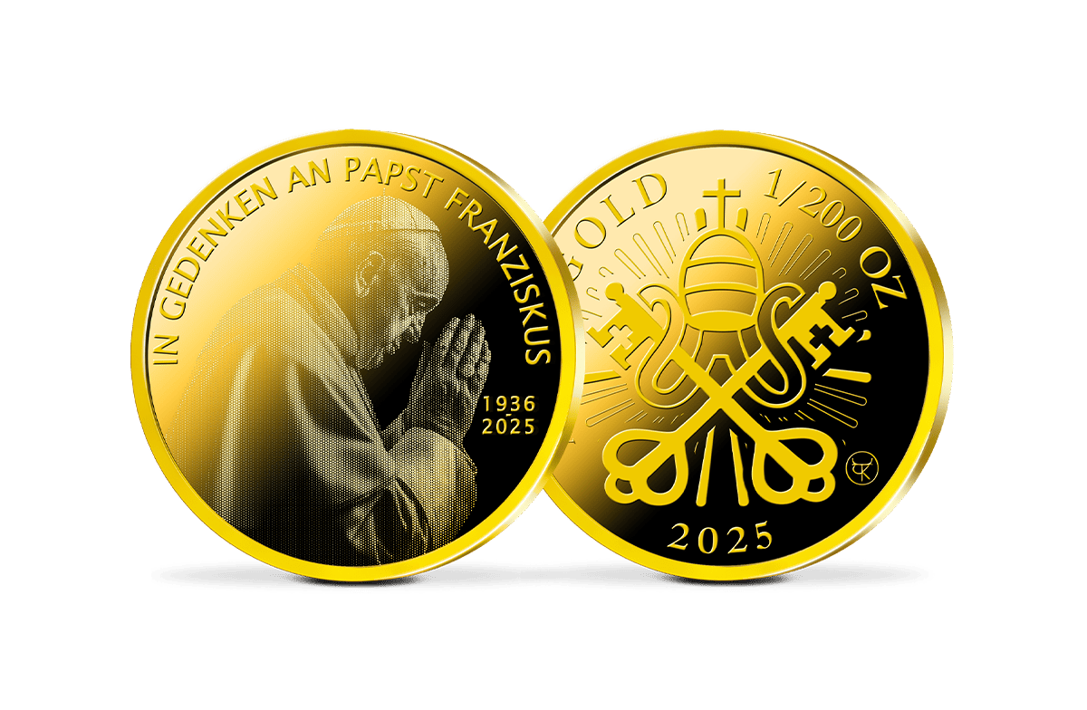 Gold-Gedenkprägung Papst Franziskus