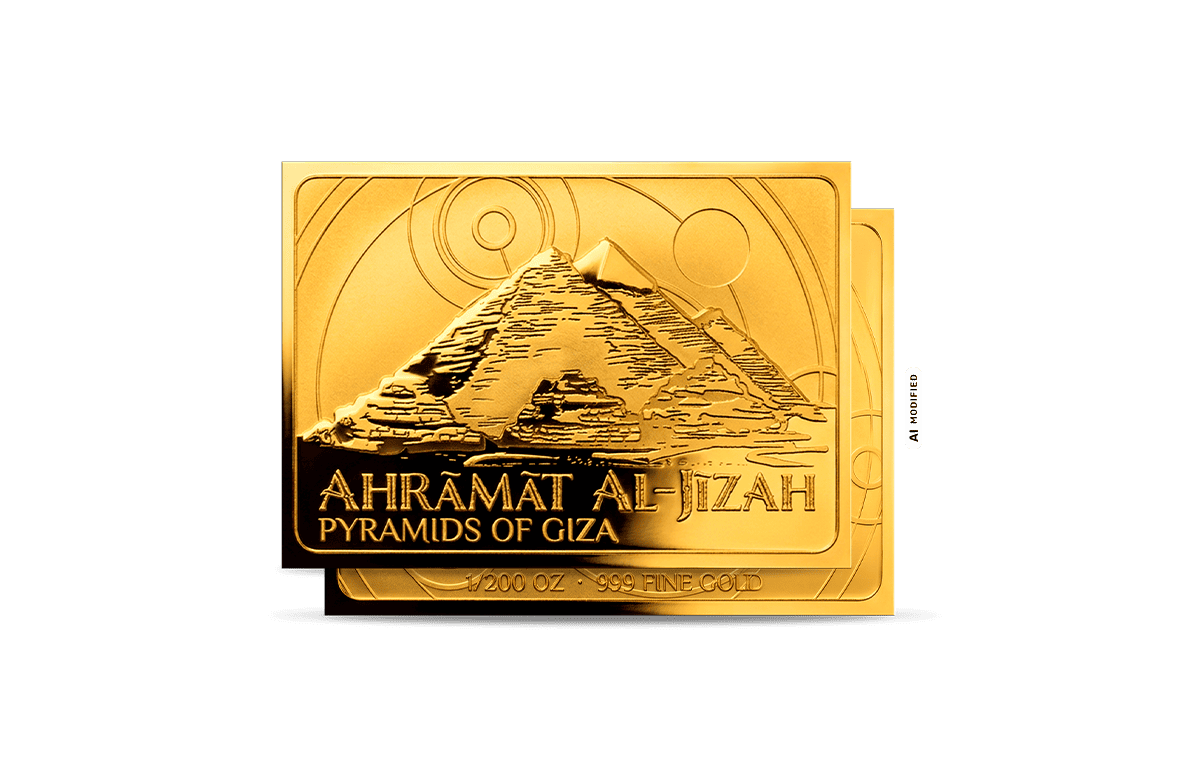 Gold-Münzbarren Pyramiden von Gizeh