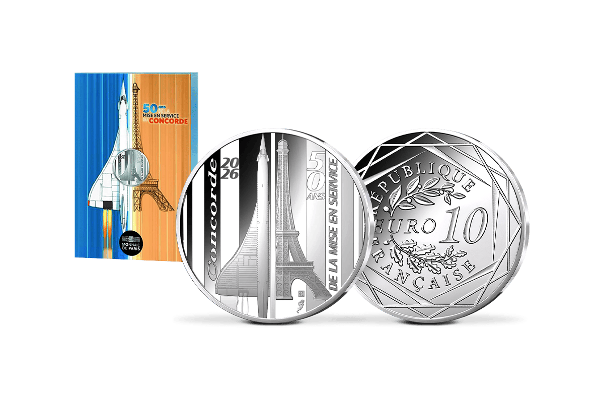 10-Euro-Silbermünze Frankreich - Concorde