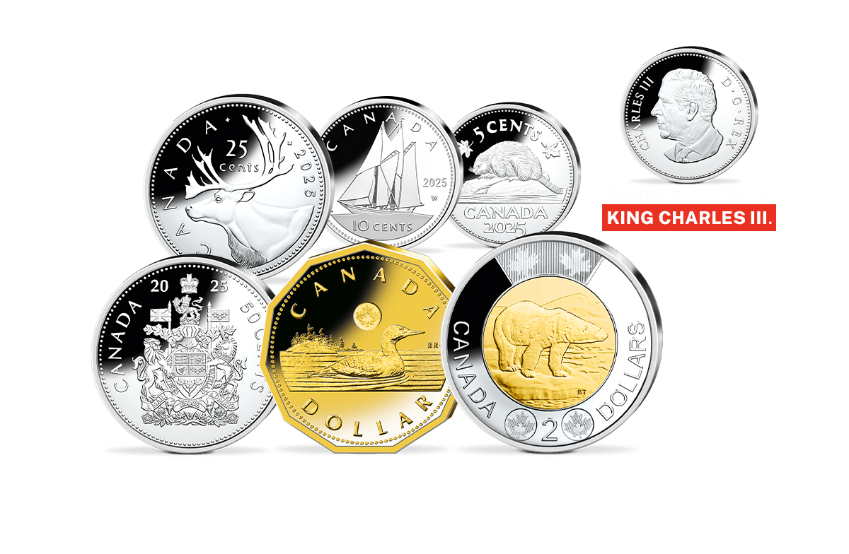Erster Kursmünzensatz Kanada mit King Charles III.