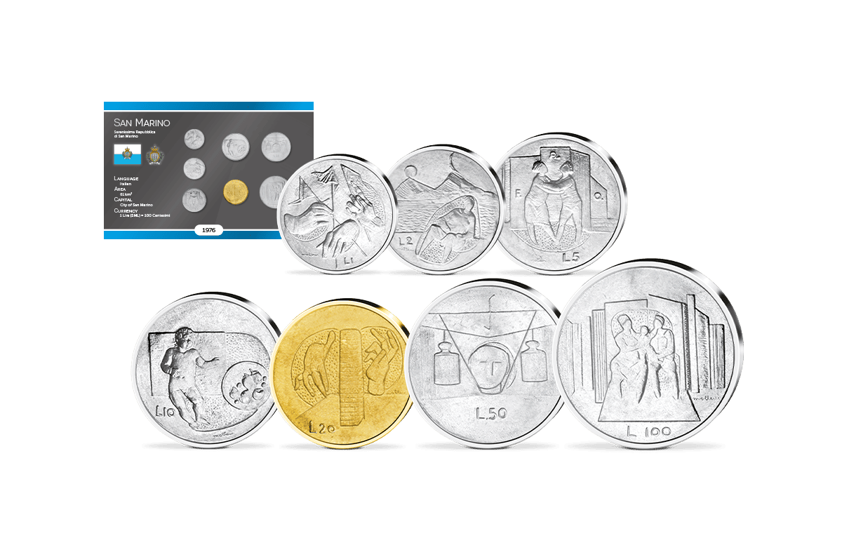 Kursmünzensatz San Marino 1976