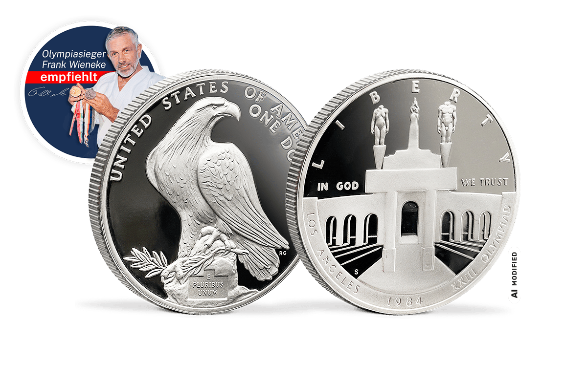 US-Silber-Dollar Los Angeles XXIII. Olympia Stadion