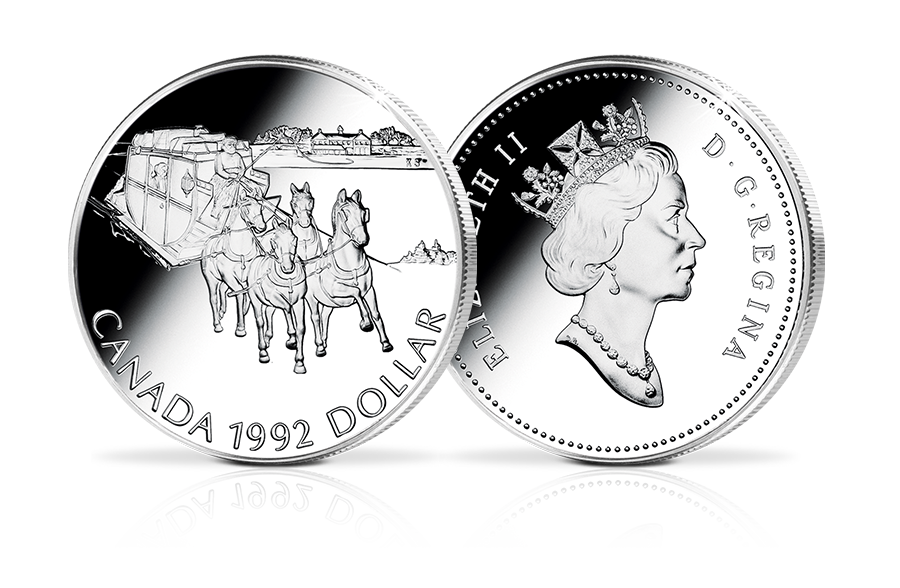 Silber-Dollar Kanada Postkutsche