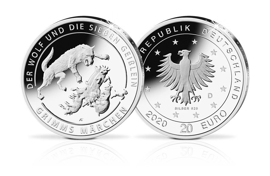 20-Euro-Münze Der Wolf und die sieben Geißlein 2020 20-Euro-Münze Der Wolf und die sieben Geißlein 2020