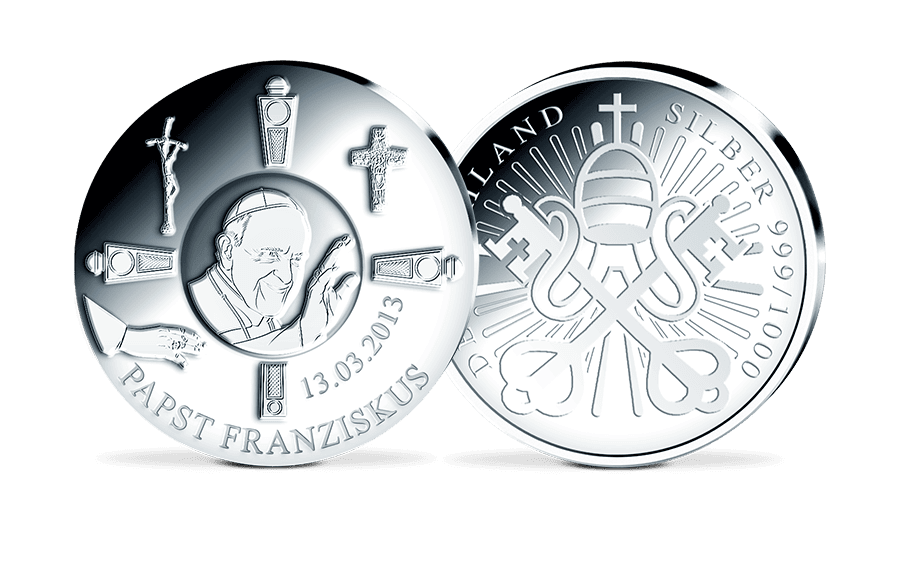 Teller-Gedenkprägung Papst Franziskus