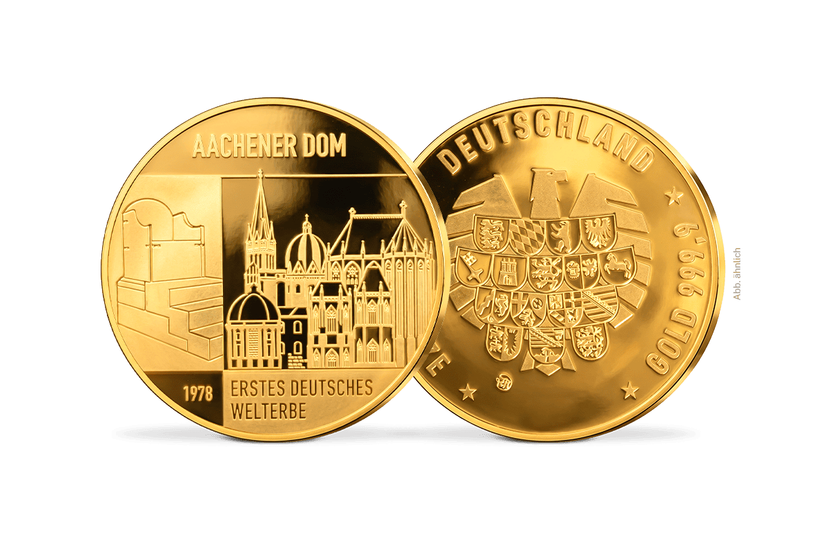 Gold-Gedenkprägung Erstes deutsches Welterbe - Aachener Dom 1978