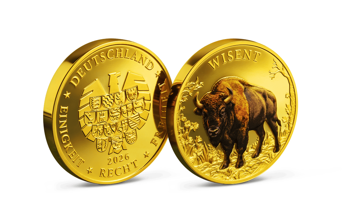 Piedfort-Gedenkprägung Wisent