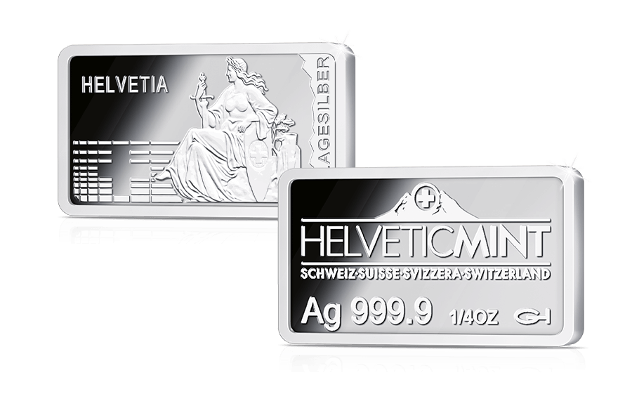 Schweizer Silber-Barren Helvetia Schweizer Silber-Barren Helvetia