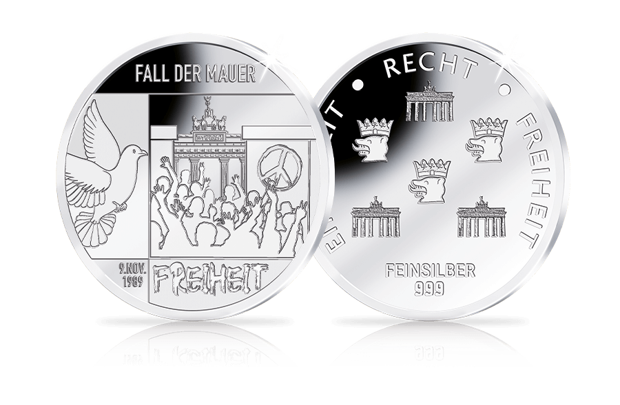Silber-Gedenkprägung Fall der Mauer