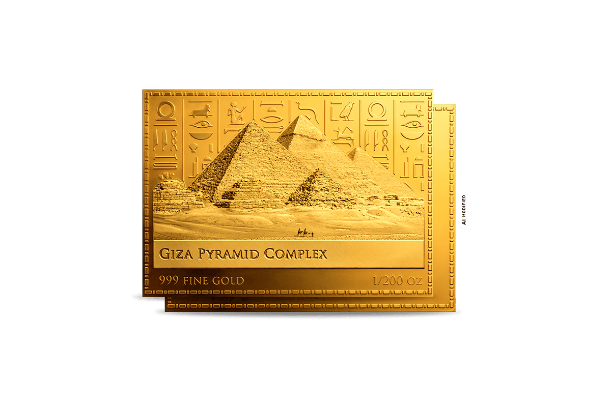 Gold-Münzbarren Pyramidenkomplex von Gizeh