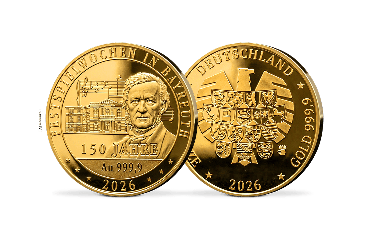 Gold-Gedenkprägungen 150 Jahre Festspielwoche in Bayreuth