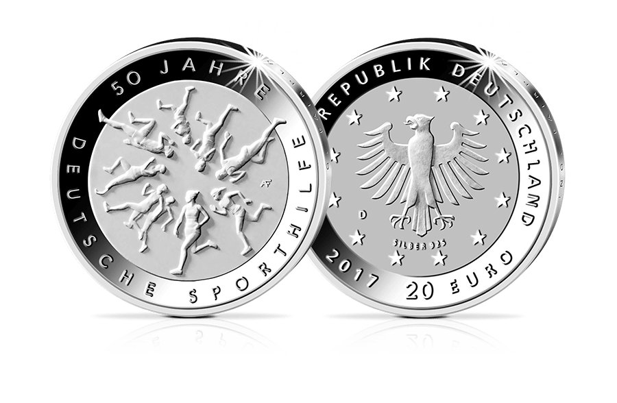 20-Euro-Münze 50 Jahre Deutsche Sporthilfe in PP