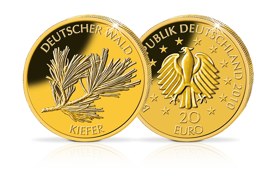 20-Euro-Goldmünze Kiefer 2013 aus der Serie Deutscher Wald 20-Euro-Goldmünze Kiefer 2013 aus der Serie Deutscher Wald