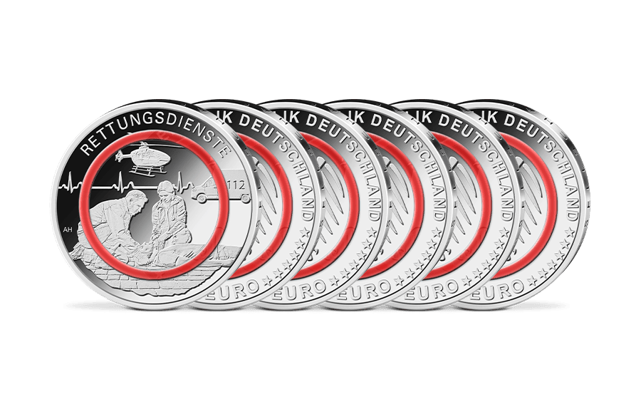 5x10-Euro-Münzsatz Rettungsdienste 2026 Komplettsatz in PP