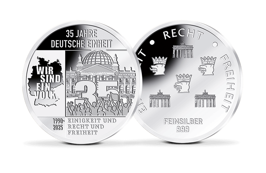 Silber-Gedenkprägung 35 Jahre Deutsche Einheit - 1990-2025