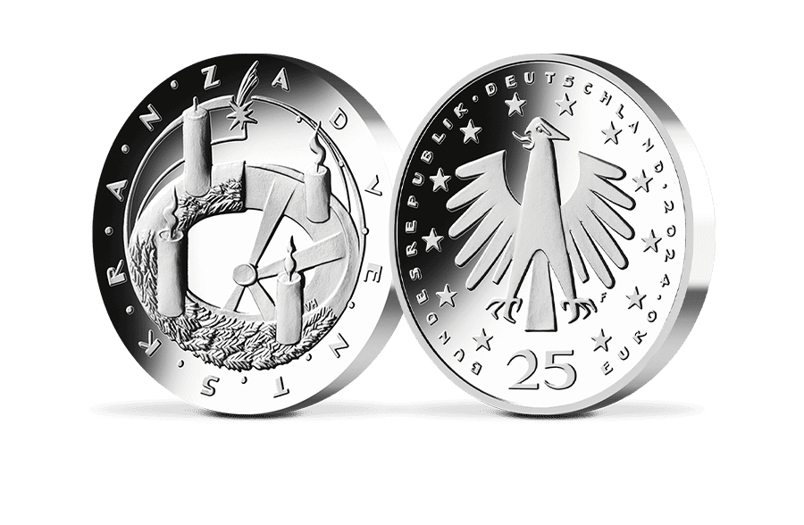 25-Euro-Silbermünze 2024 Adventskranz