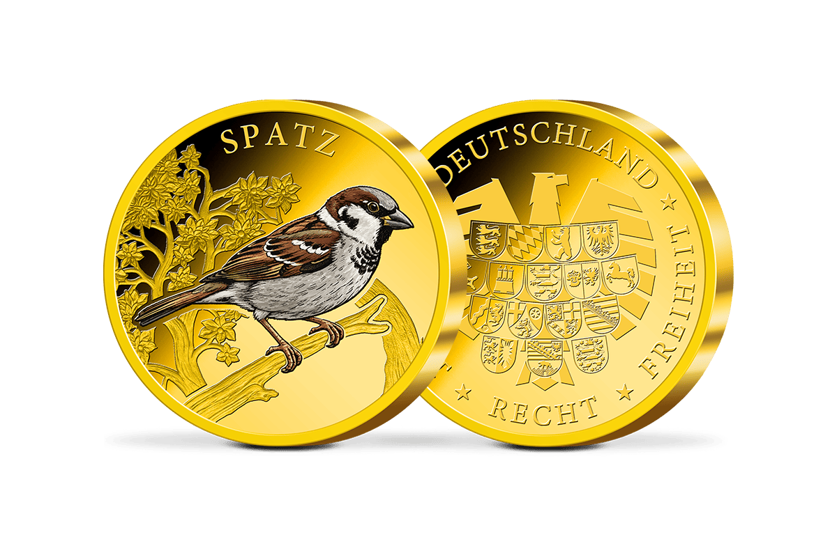 Piedfort-Gedenkprägung Spatz 