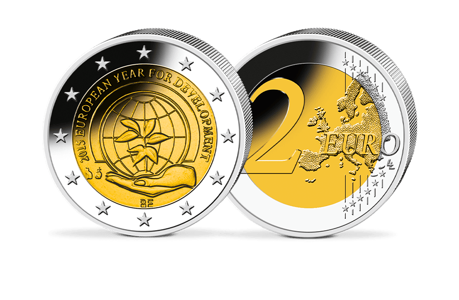 2-Euro-Gedenkmünze Belgien - Europäisches Jahr der Entwicklung