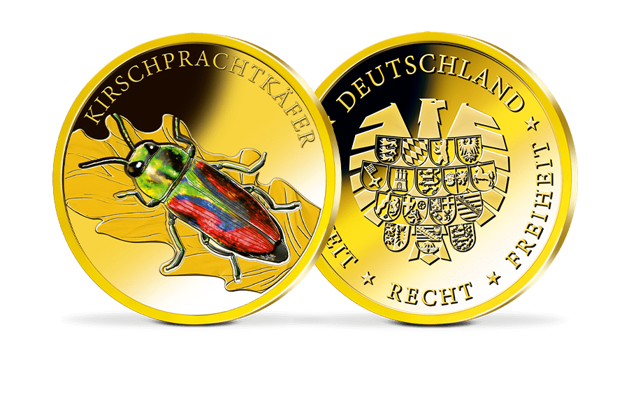 Piedfort-Gedenkprägung Kirschprachtkäfer Piedfort-Gedenkprägung Kirschprachtkäfer