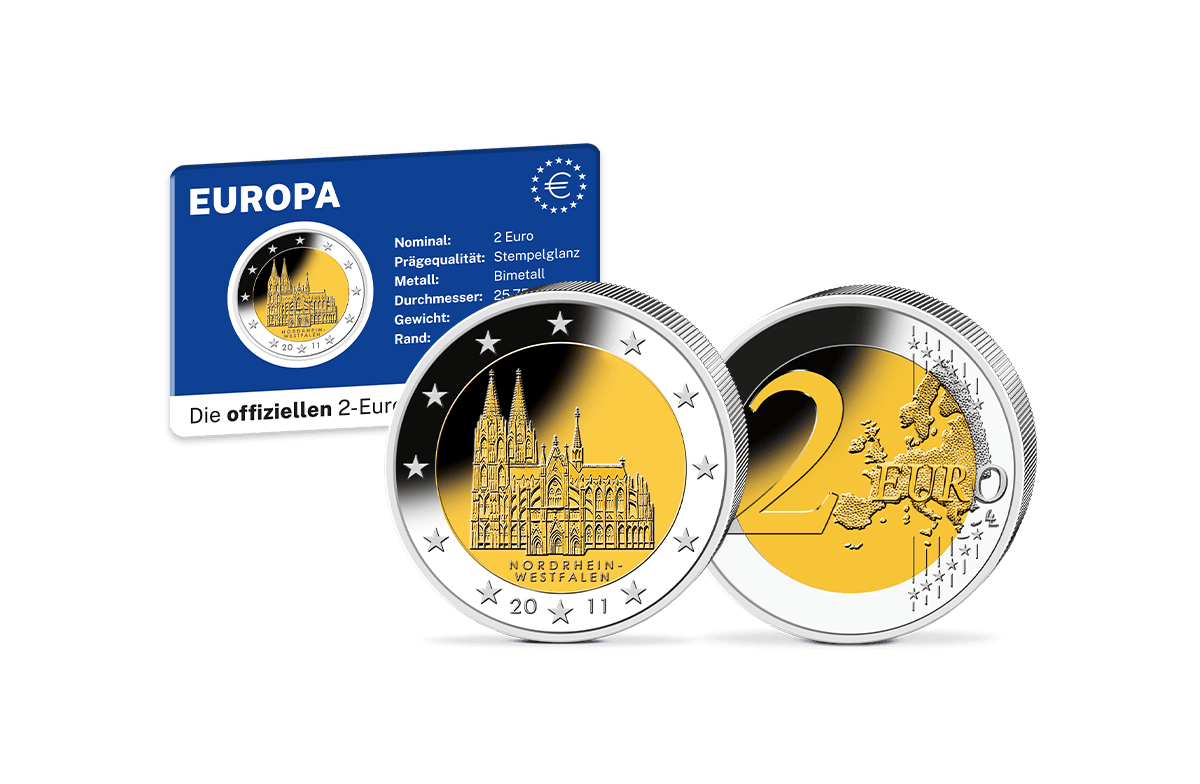 2-Euro-Gedenkmünze Nordrhein-Westfalen - Kölner Dom