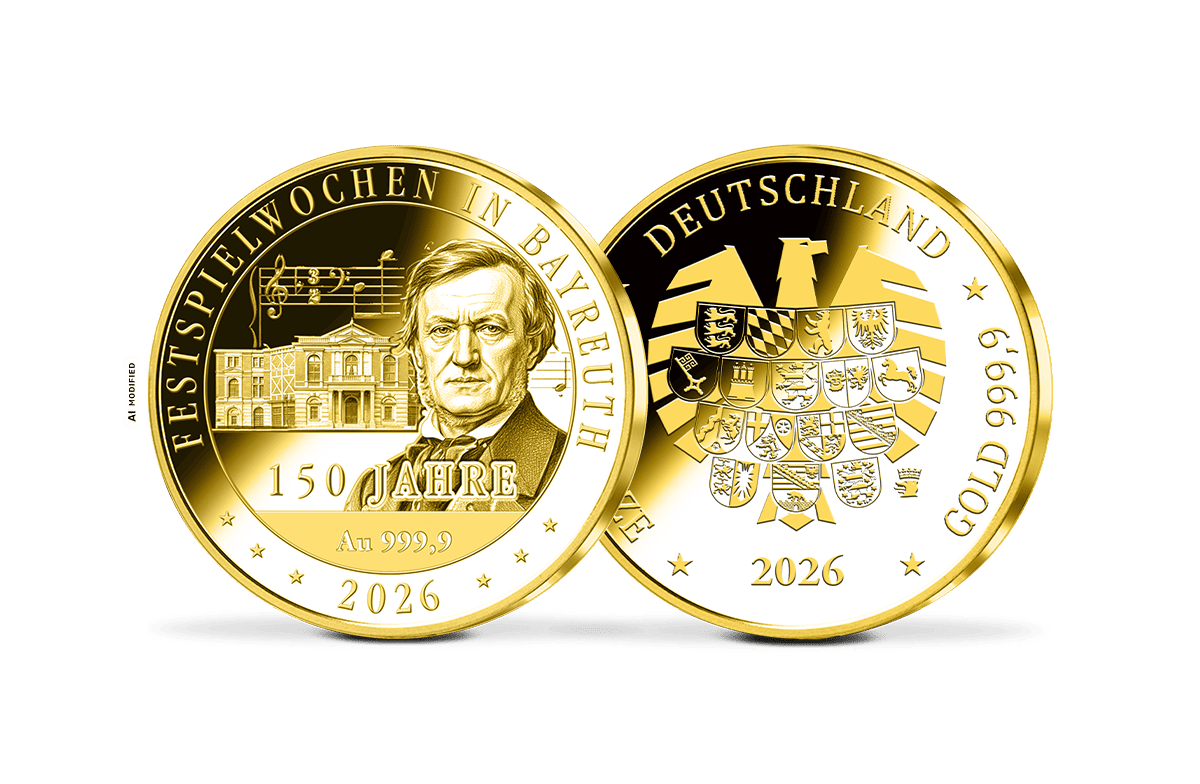 Gold-Gedenkprägungen 150 Jahre Festspielwoche in Bayreuth