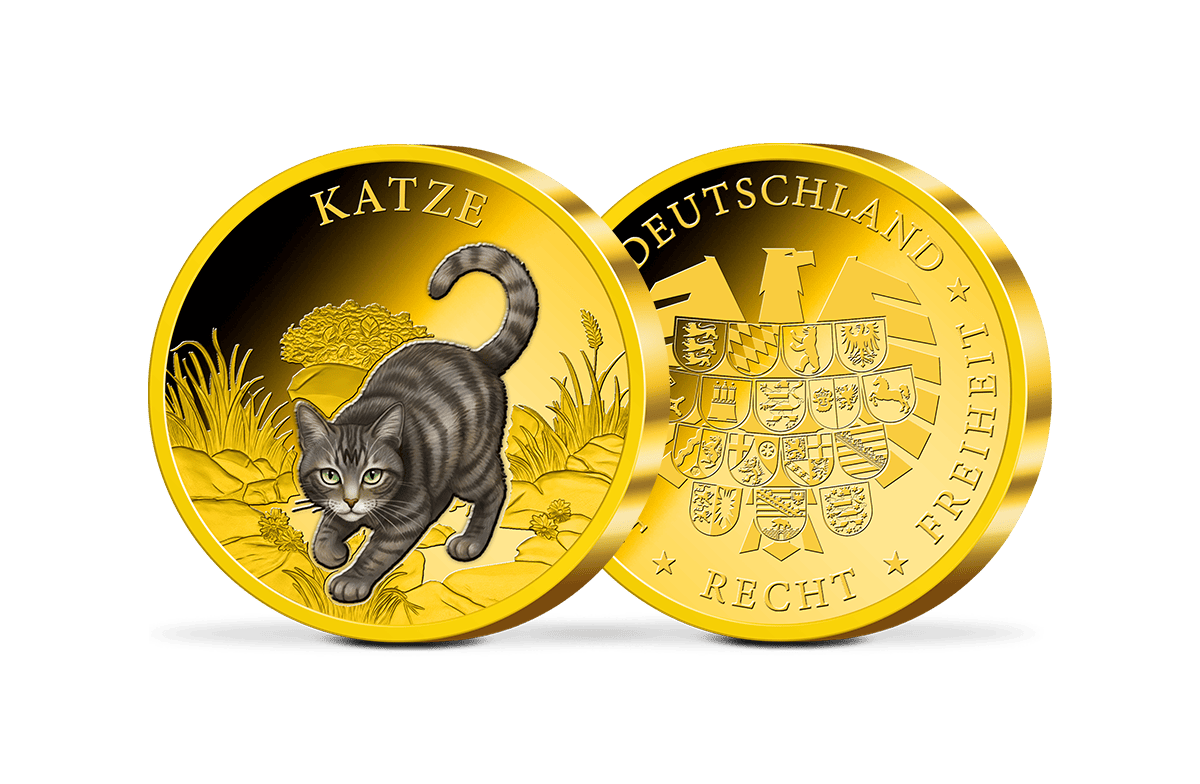 Piedfort-Gedenkprägung Katze