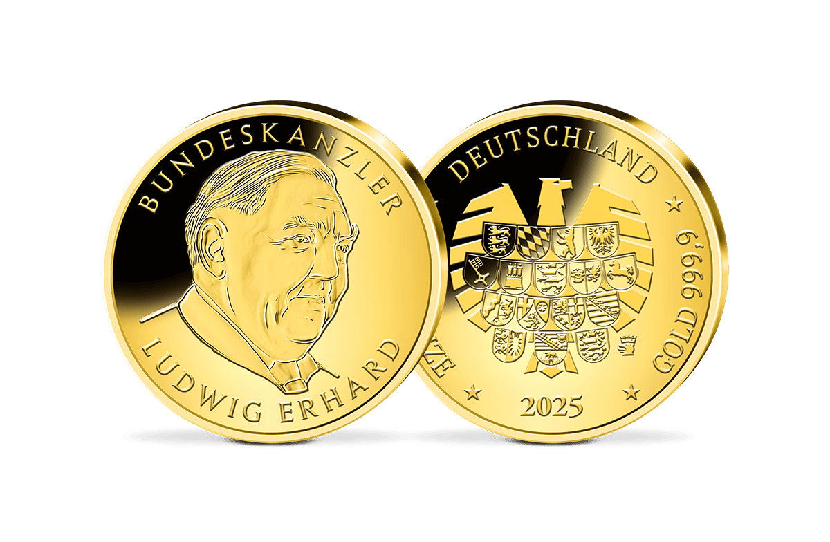 Gold-Prägung Bundeskanzler Ludwig Erhard