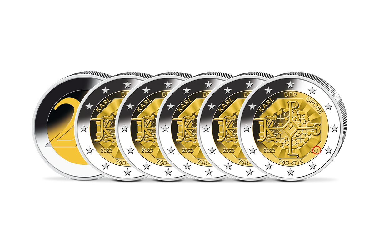 2-Euro-Gedenkmünzen Satz - 1275. Geburtstag Karl der Große 2-Euro-Gedenkmünzen Satz - 1275. Geburtstag Karl der Große