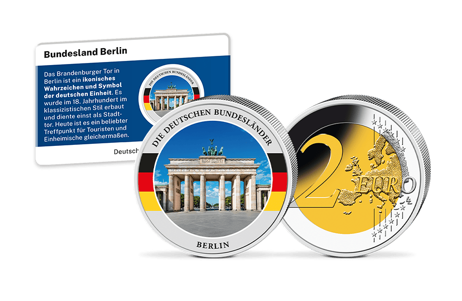 2-Euro-Münze mit Kaltemaille Berlin – Das Brandenburger Tor