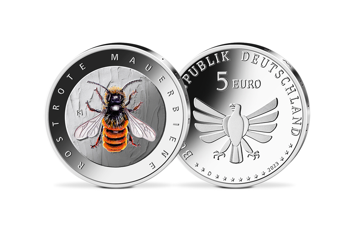 5-Euro-Münze 2023 Rostrote Mauerbiene   5-Euro-Münze 2023 Rostrote Mauerbiene