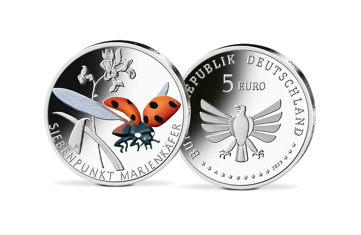 5-Euro-Münze 2023 - Siebenpunkt Marienkäfer 5-Euro-Münze 2023 - Siebenpunkt Marienkäfer