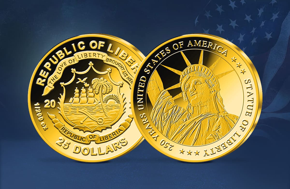 Goldmünze Freiheitsstatue