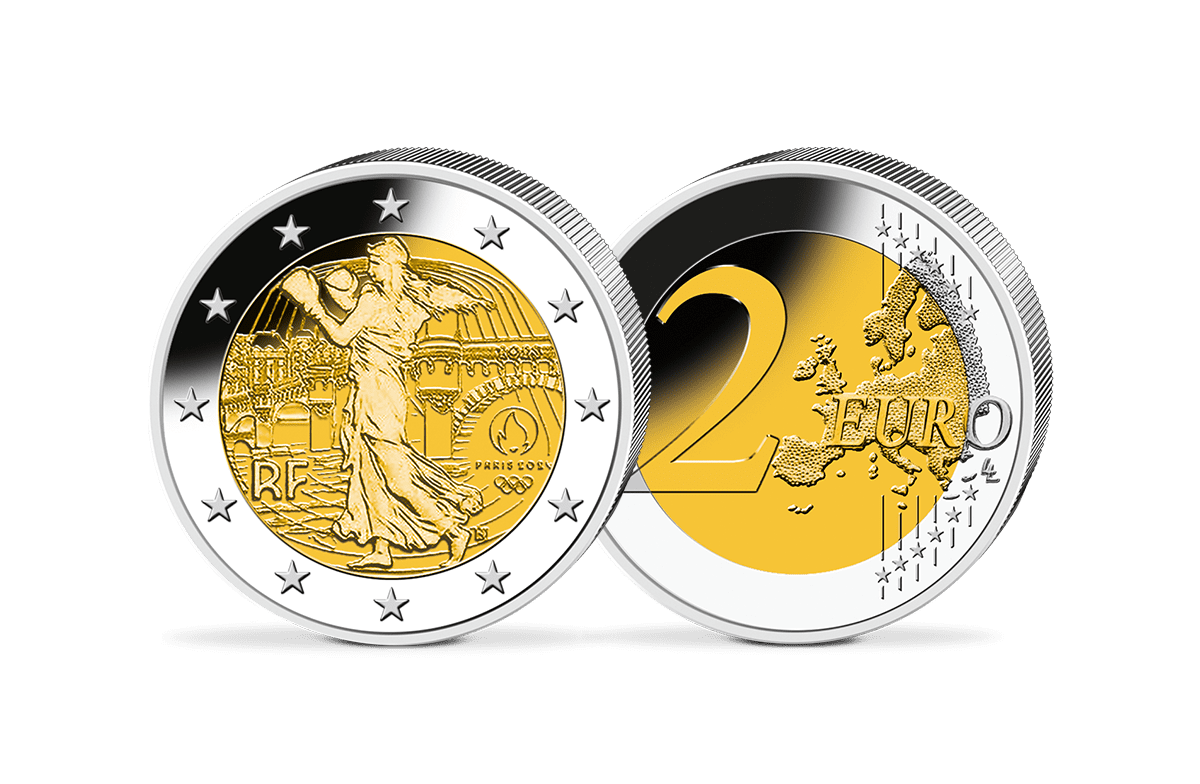 2-Euro-Gedenkmünze Frankreich – Die Säerin und der Faustkampf 2-Euro-Gedenkmünze Frankreich – Die Säerin und der Faustkampf